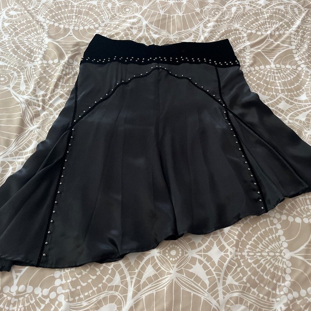 Black Flirty Silk with Velvet Skirt